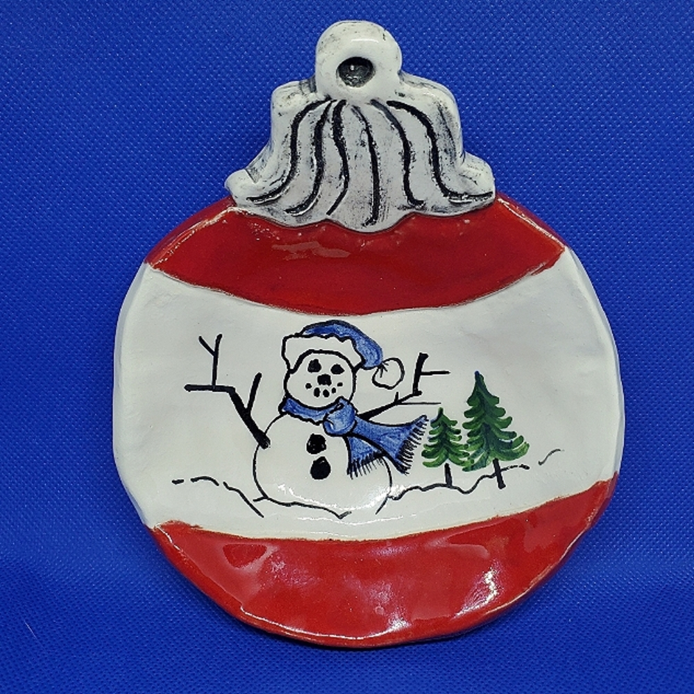 Christmas Snowman Ornament Shaped Dish/Soap Dish/Candy/Decor
